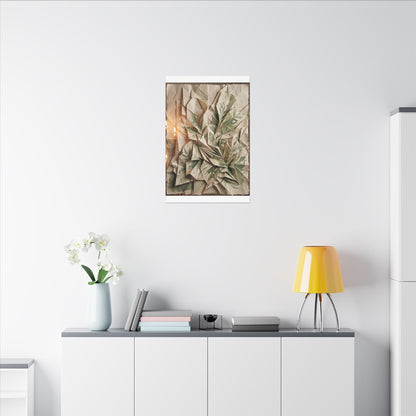 Japandi Paper Fold in Candlelight | Texture Canvas Art