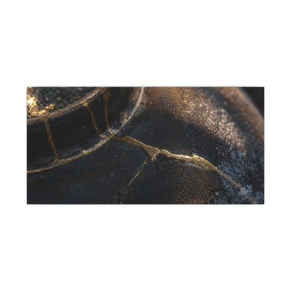 Kintsugi Rust Patina in Golden Hour | Broken Beauty Canvas Art