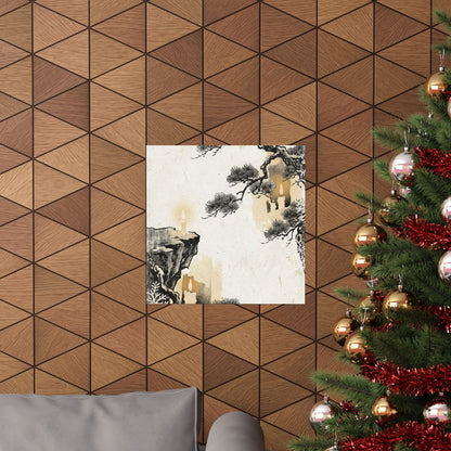 Ma Pine Tree Wall Art Print - Japandi Japanese Pattern