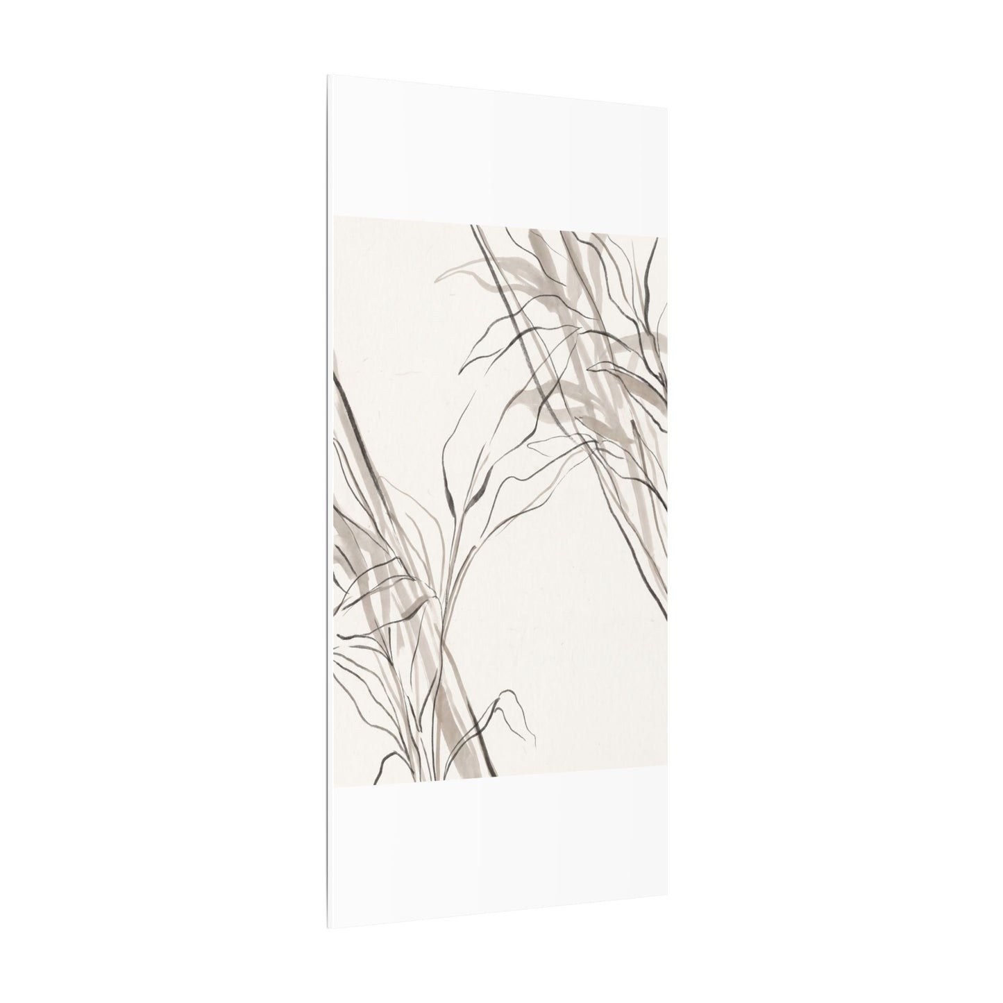 Neutral Shoji Screen Canvas Art - Minimal Line Japandi