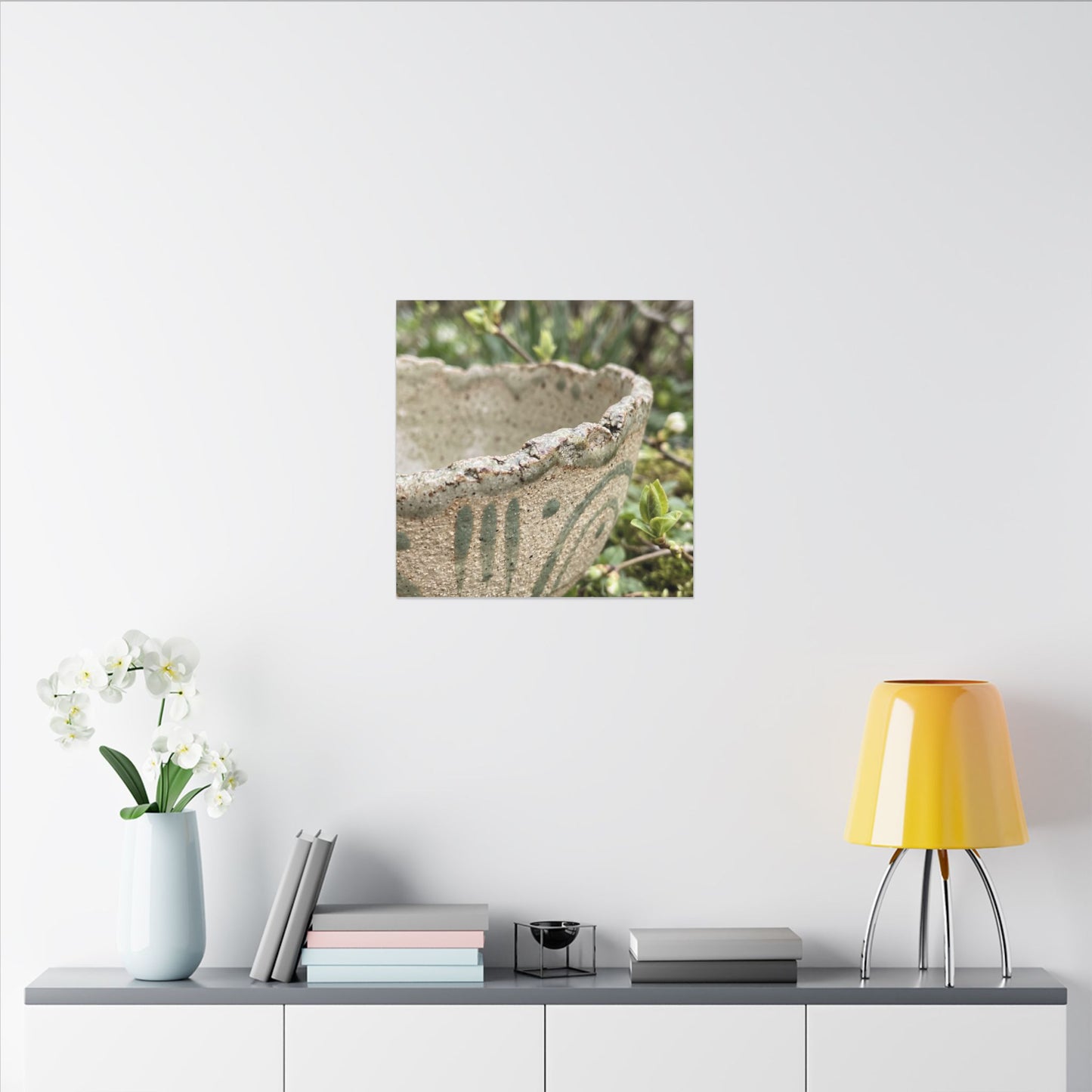Elegant Ceramic Bowl Canvas Art - Japanese Pattern Japandi