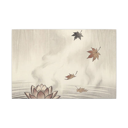 Lotus Flower Canvas Art | Autumn Zen Ukiyo E Inspired Art