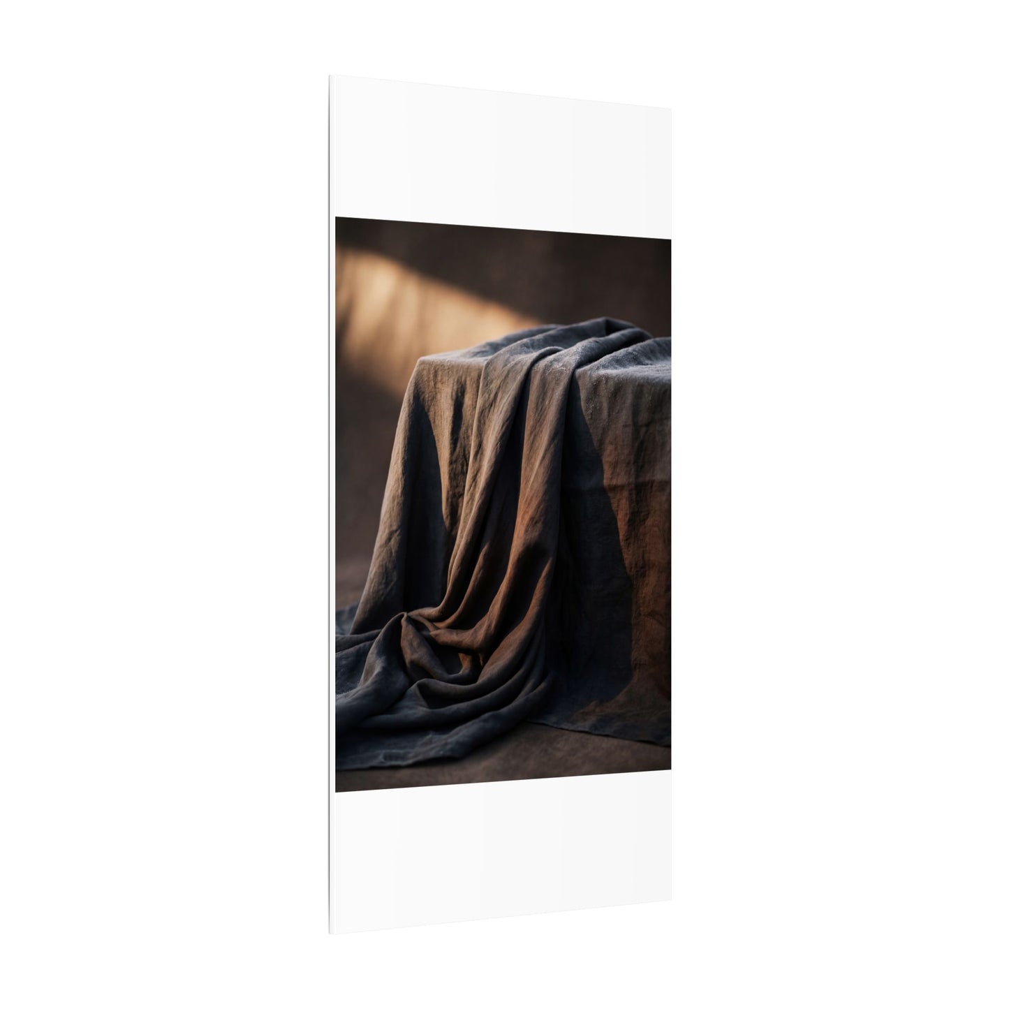 Silk Drape Canvas Art | Winter Dark Japandi Shadow Zen Art