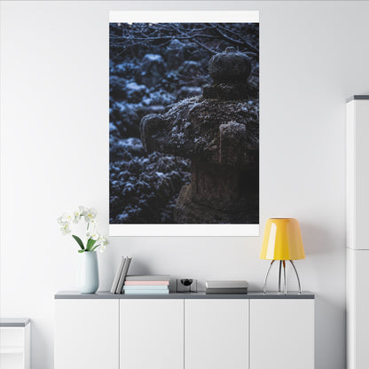 Moody Stone Lantern Canvas Art - Shadow Zen Dark Japandi