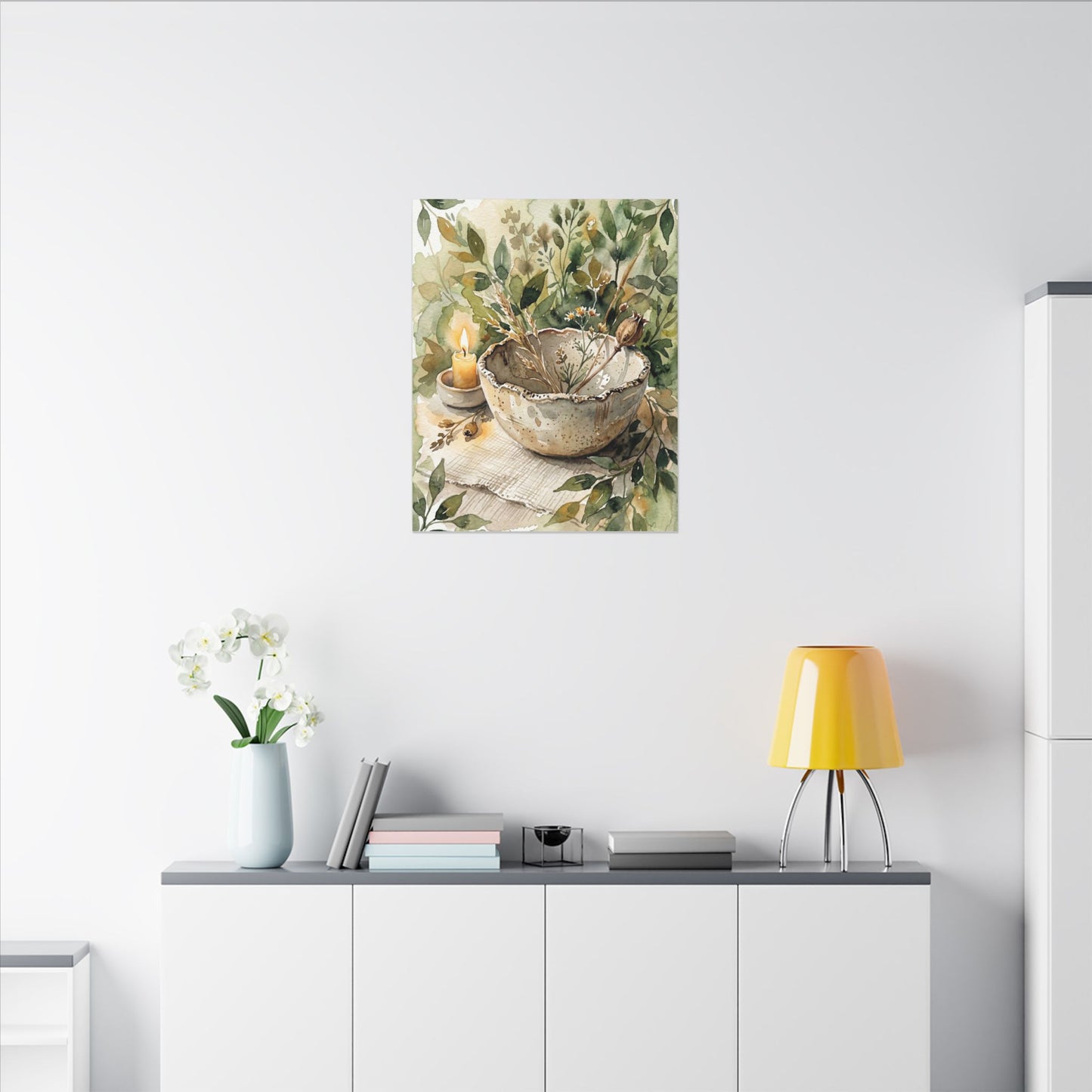 Ceramic Bowl Summer Canvas Art | Japandi Elegant Design