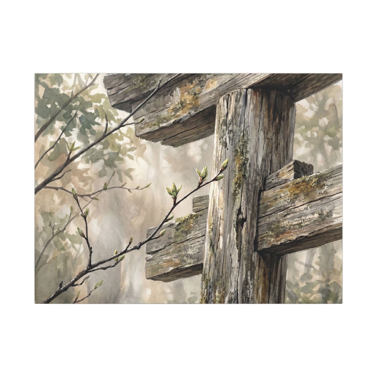 Torii Gate Spring Canvas Art | Japandi Neutral Design