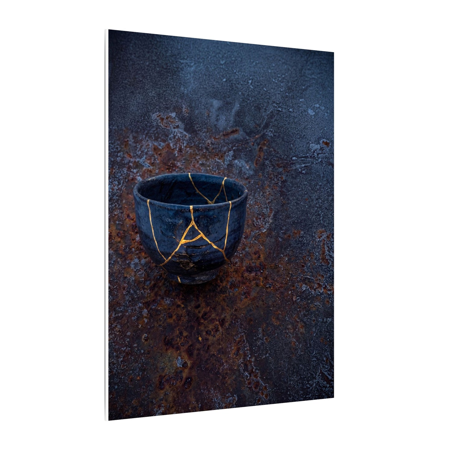 Rust Patina Winter Canvas Art | Kintsugi Healing Design