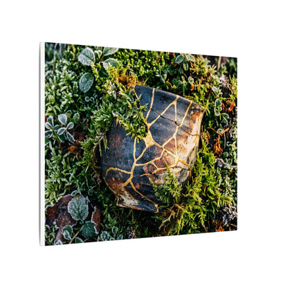 Artful Moss Close Up Canvas Art - Gold Repair Kintsugi