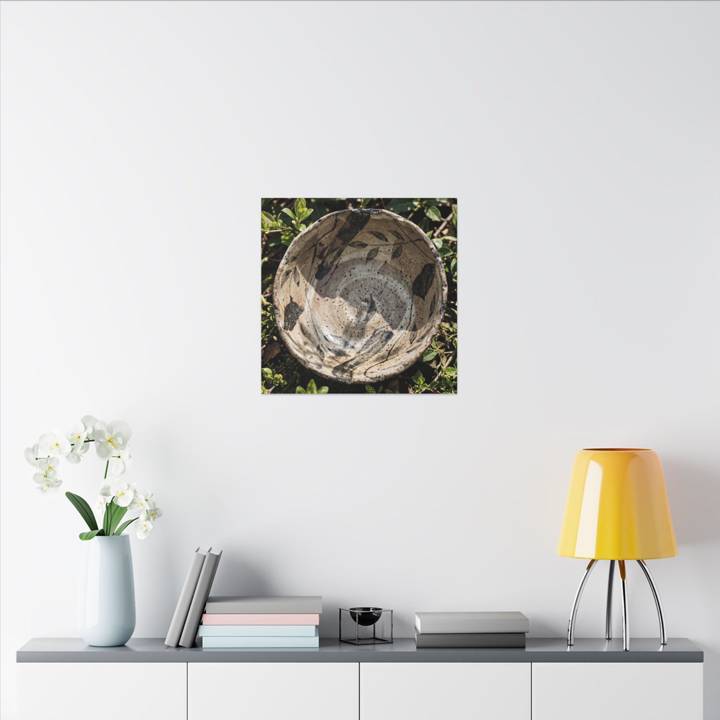 Elegant Ceramic Bowl Canvas Art - Japanese Pattern Japandi