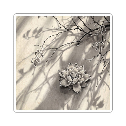 Dappled Lotus Flower Sticker - Zen Shibui Art Print