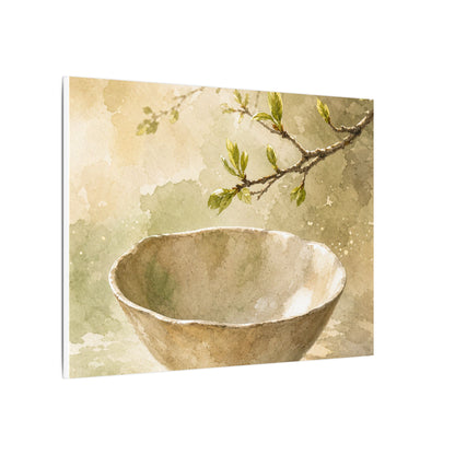 Warm Ceramic Bowl Canvas Art - Watercolor Japandi