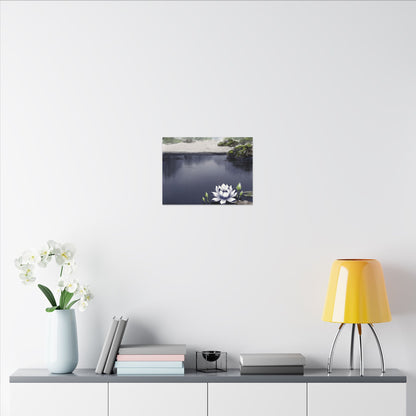 Lotus Flower Karesansui Canvas Art | Tranquil Zen Art
