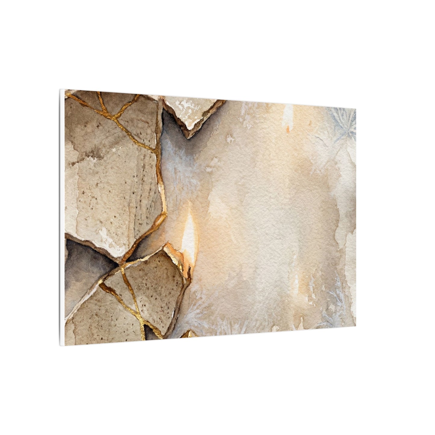 Broken Pottery Winter Canvas Art | Japandi Warm Design