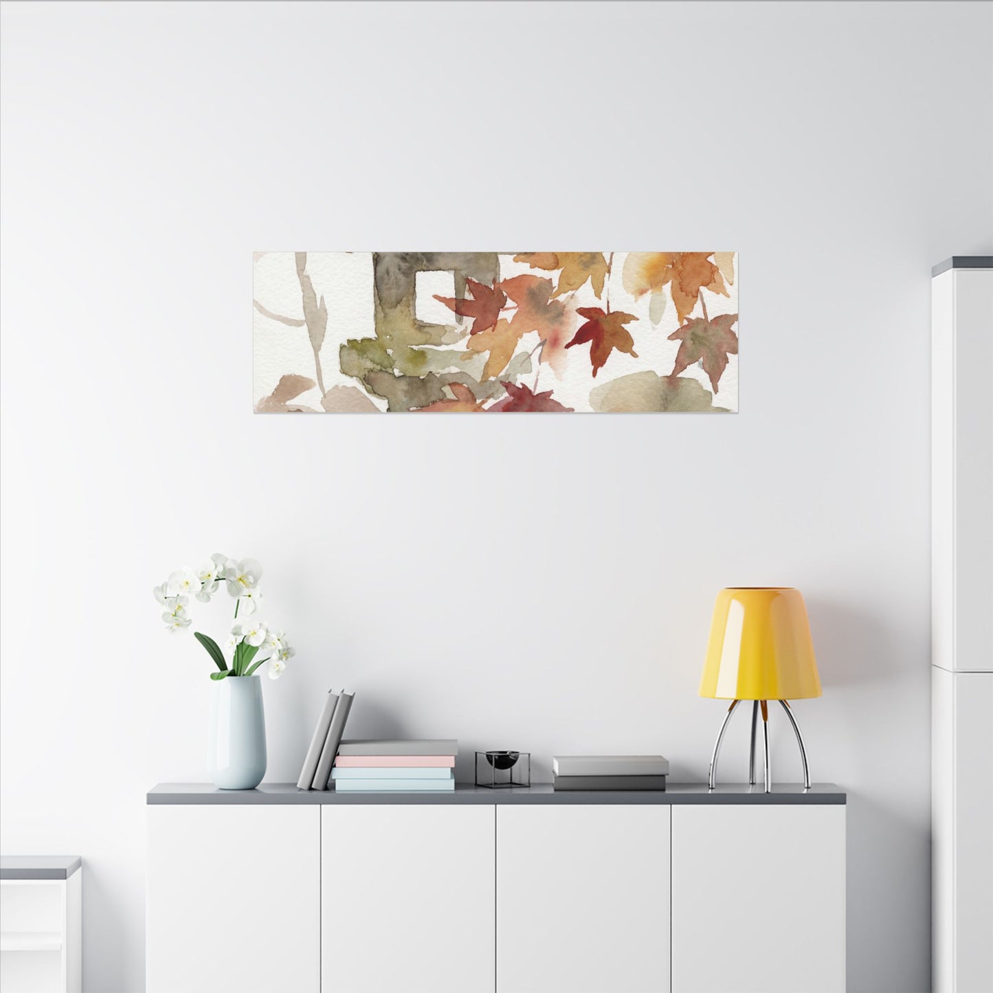 Stone Lantern Watercolor Canvas Art | Earthy Japandi Art