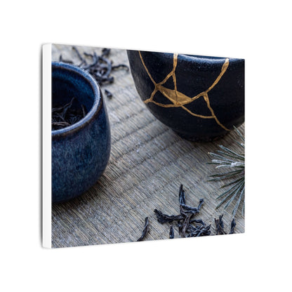 Kintsugi Tea Ceremony in Overcast | Gold Vein Canvas Art