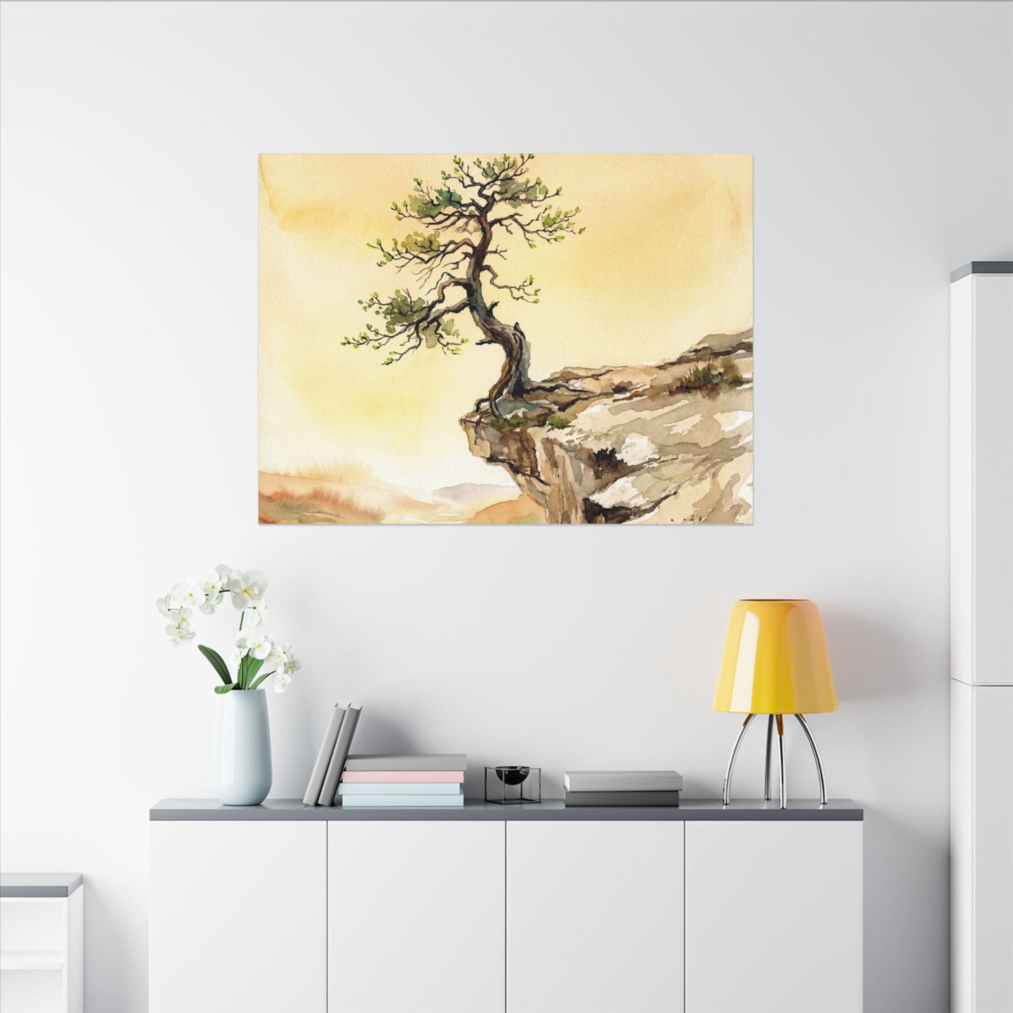 Golden Hour Pine Tree Canvas Art - Japandi Fukinsei