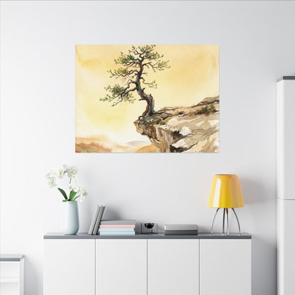 Golden Hour Pine Tree Canvas Art - Japandi Fukinsei