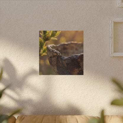 Golden Hour Ceramic Bowl Canvas Art - Dark Japandi Ma