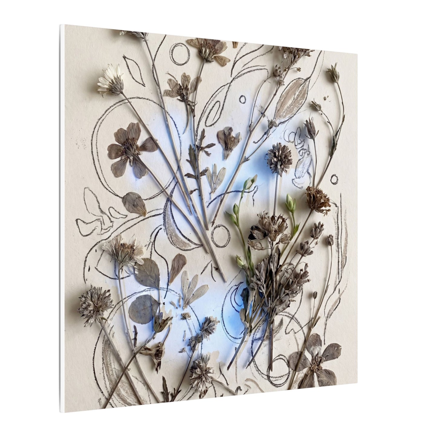 Dried Flowers Minimal Line Canvas Art | Elegant Japandi Art
