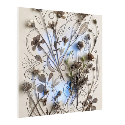 Dried Flowers Minimal Line Canvas Art | Elegant Japandi Art