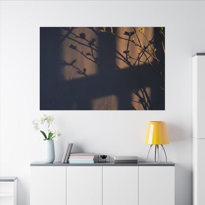 Shadow Play Canvas Art | Spring Dark Japandi Shadow Zen Art