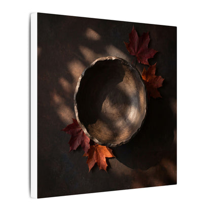 Ceramic Bowl Canvas Art | Autumn Dark Japandi Dark Texture Art