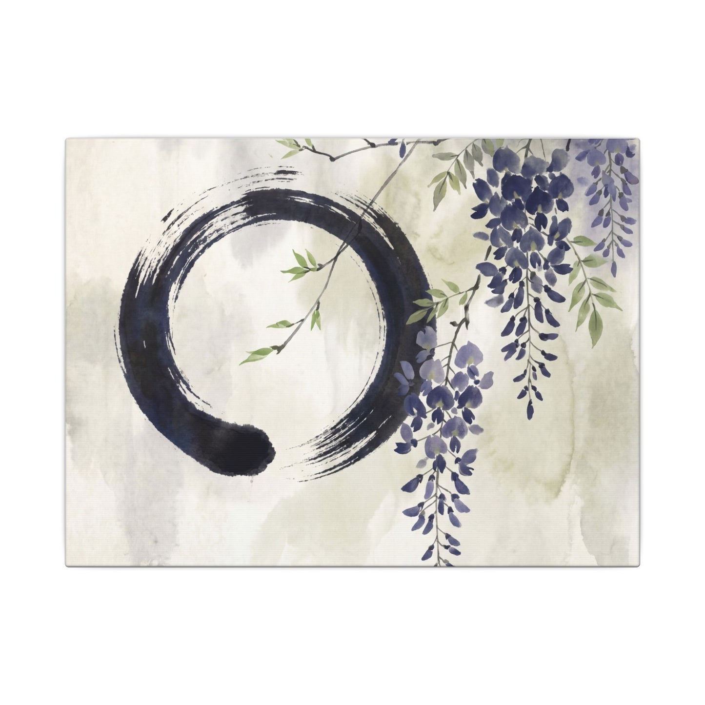 Wisteria Enso Canvas Art | Serene Zen Art