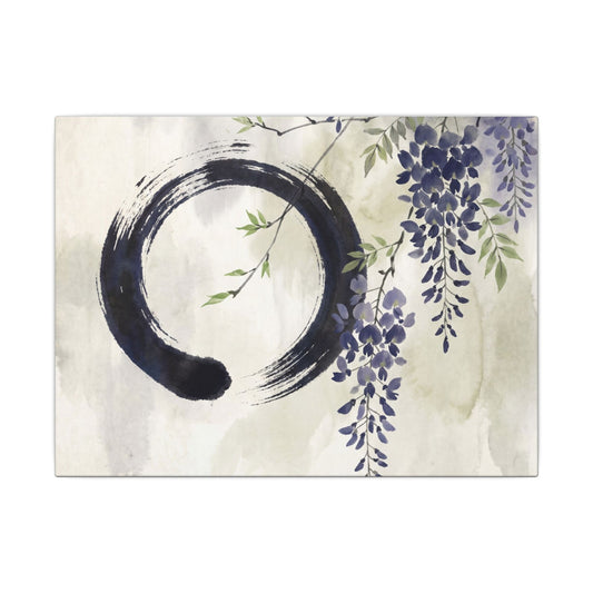 Wisteria Enso Canvas Art | Serene Zen Art