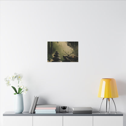 River Stones Spring Canvas Art | Zen Contemplative Design