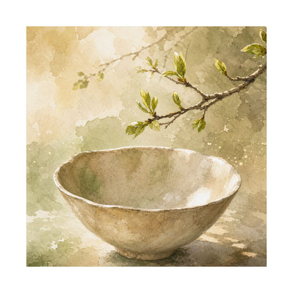 Neutral Ceramic Bowl Wall Art Print - Watercolor Japandi