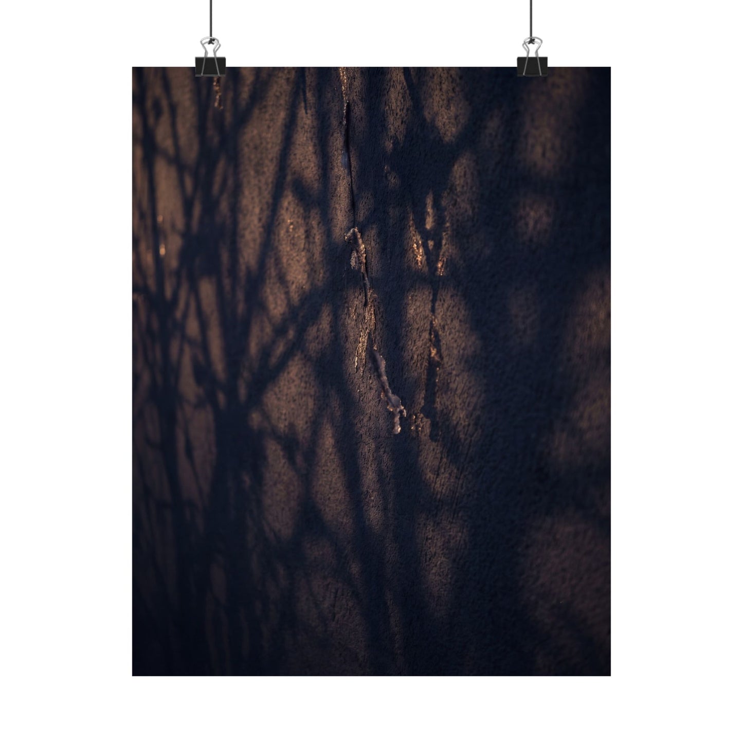 Golden Hour Shadow Play Wall Art Print - Dark Japandi Mono No Aware