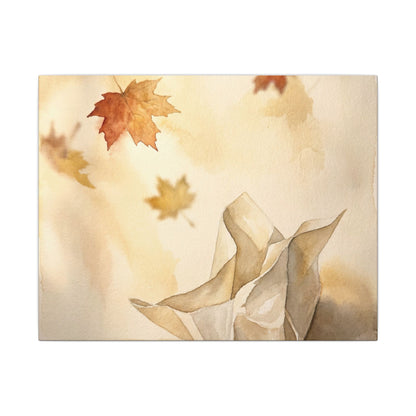 Japandi Paper Fold in Golden Hour | Watercolor Canvas Art Art Print