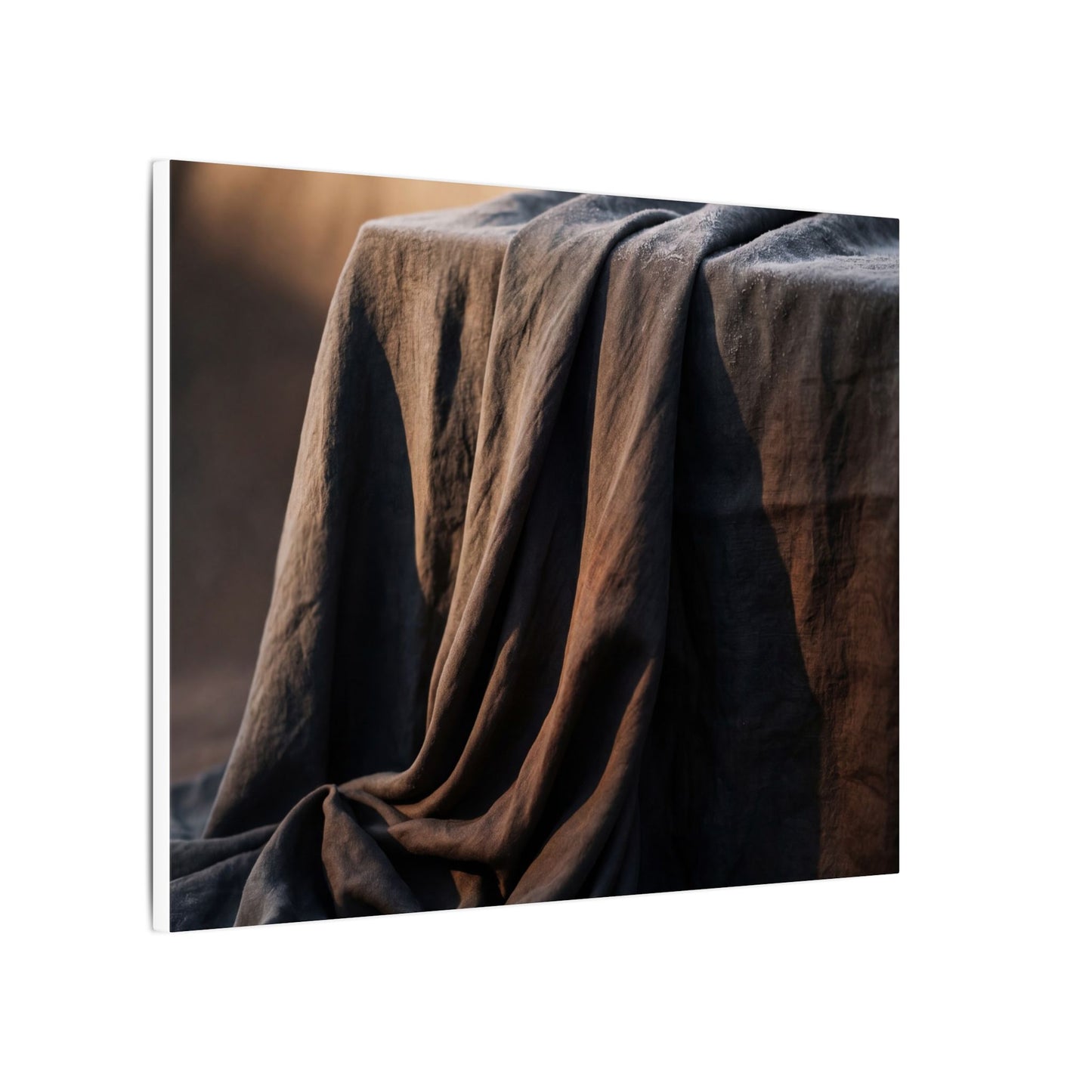 Silk Drape Canvas Art | Winter Dark Japandi Shadow Zen Art