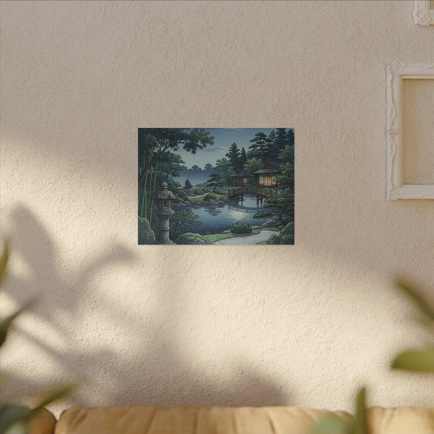 Summer Moonlit Garden Ukiyo E Inspired Canvas Art | Serene Decor