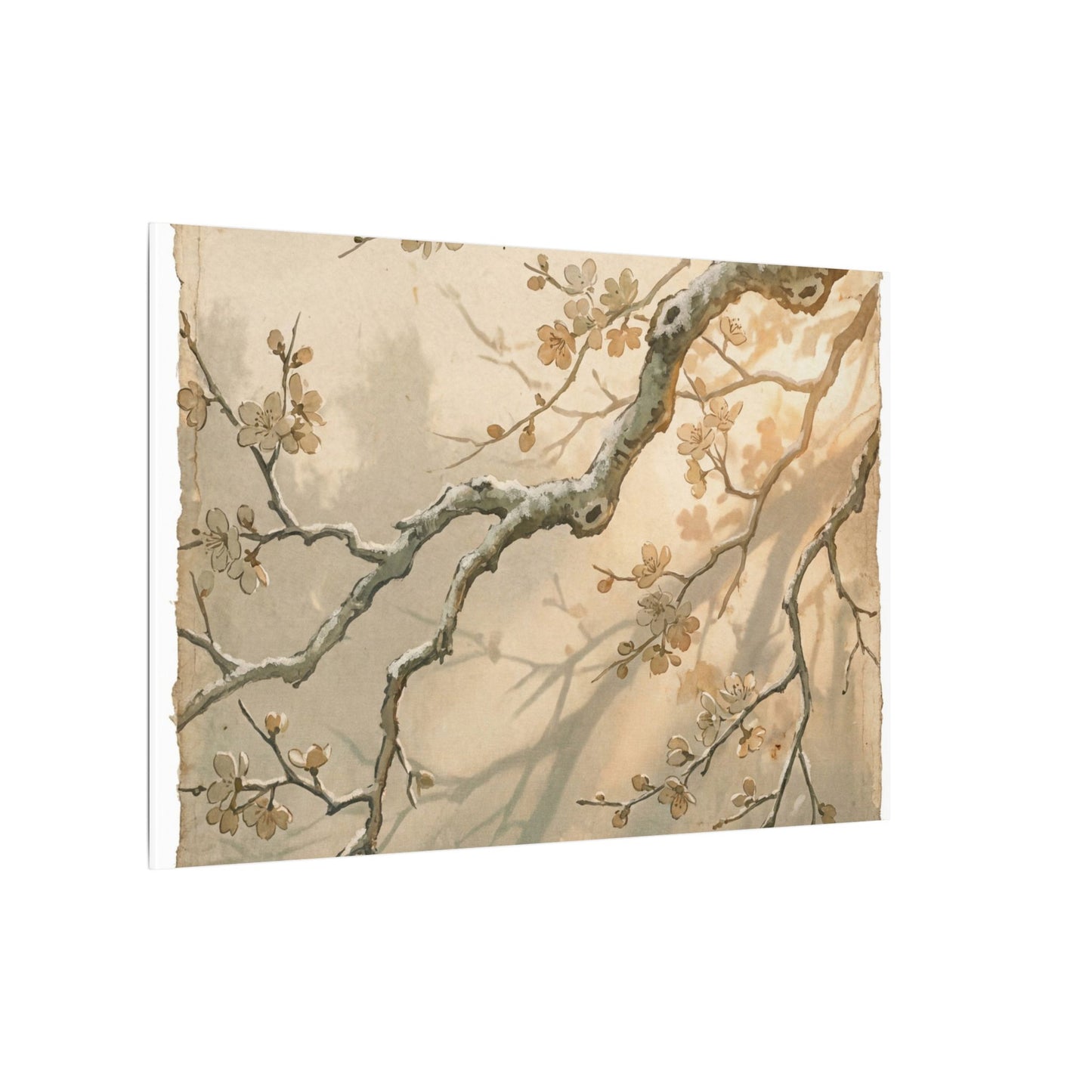 Cherry Blossom Canvas Art | Winter Japandi Japanese Pattern Art