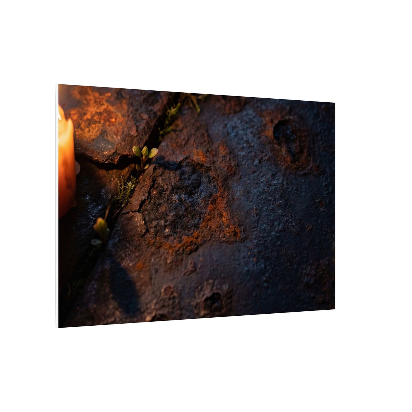 Candlelight Rust Patina Canvas Art - Dark Japandi Ma