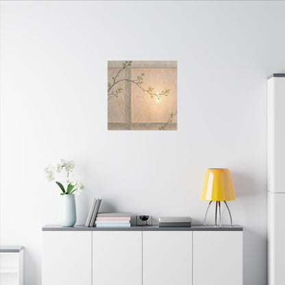 Shoji Screen Canvas Art | Spring Japandi Minimal Line Art