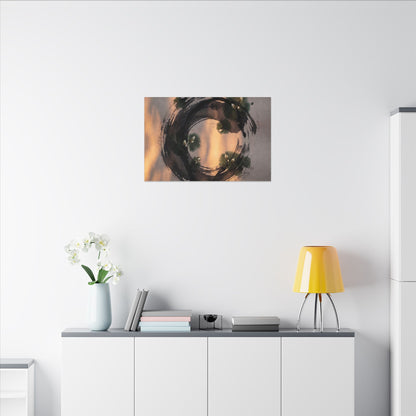 Ink Brushstroke Spring Canvas Art | Dark Japandi Bold Design
