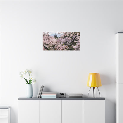 Fukinsei Cherry Blossom Canvas Art - Dark Japandi Moody Minimal
