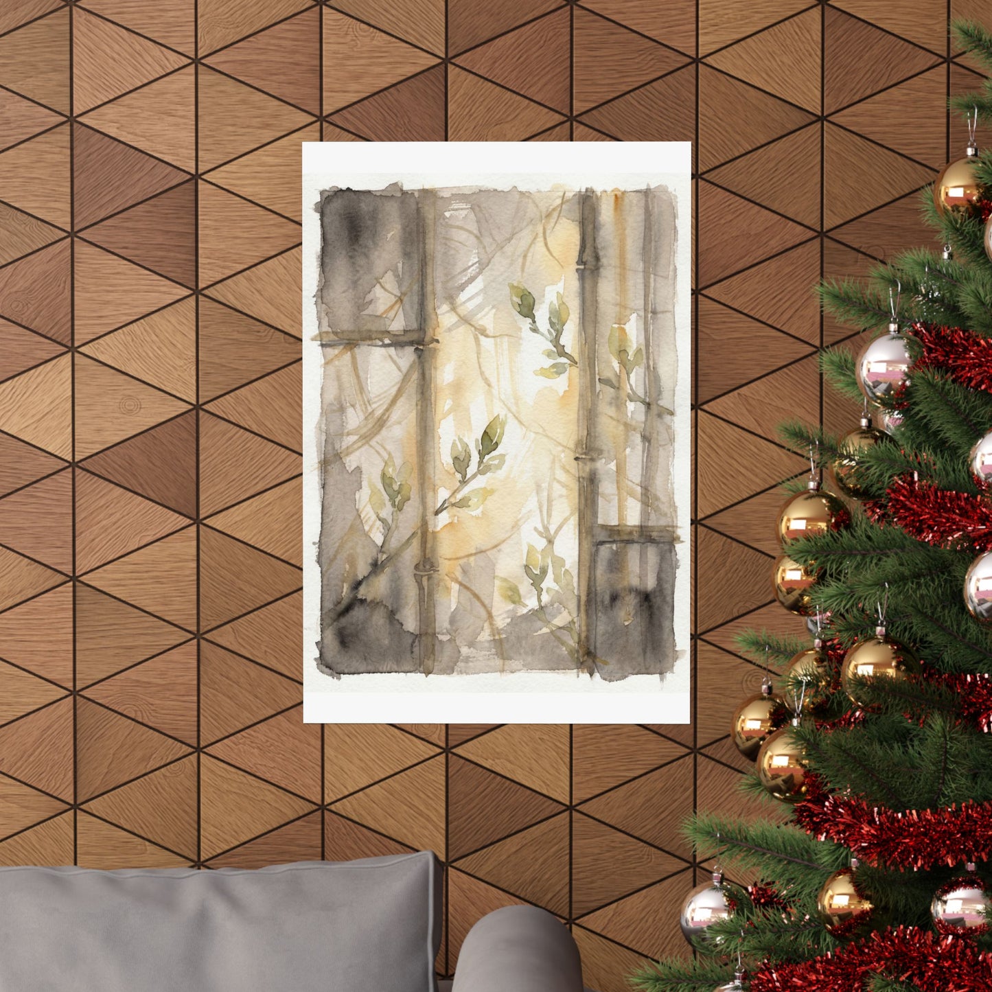 Shoji Screen Spring Wall Art Print | Japandi Neutral Design