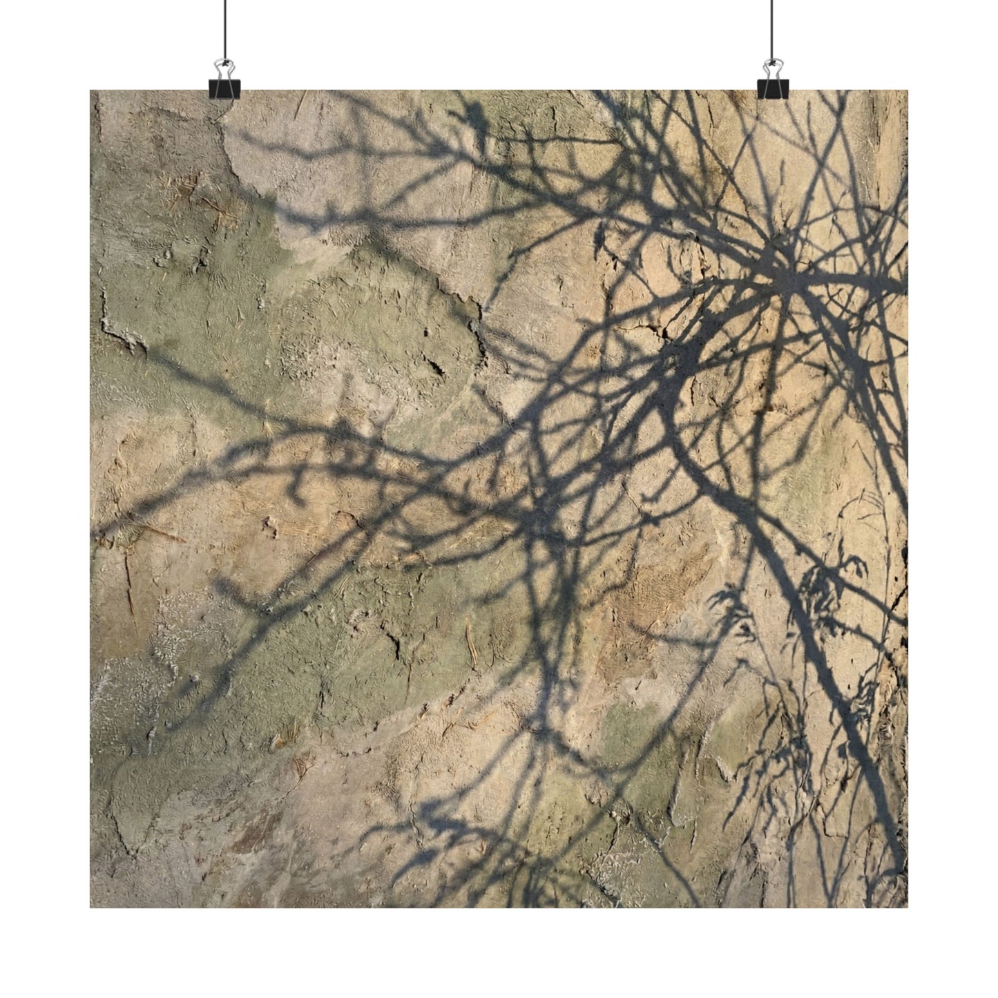 Shadow Play Winter Wall Art Print | Japandi Earthy Design