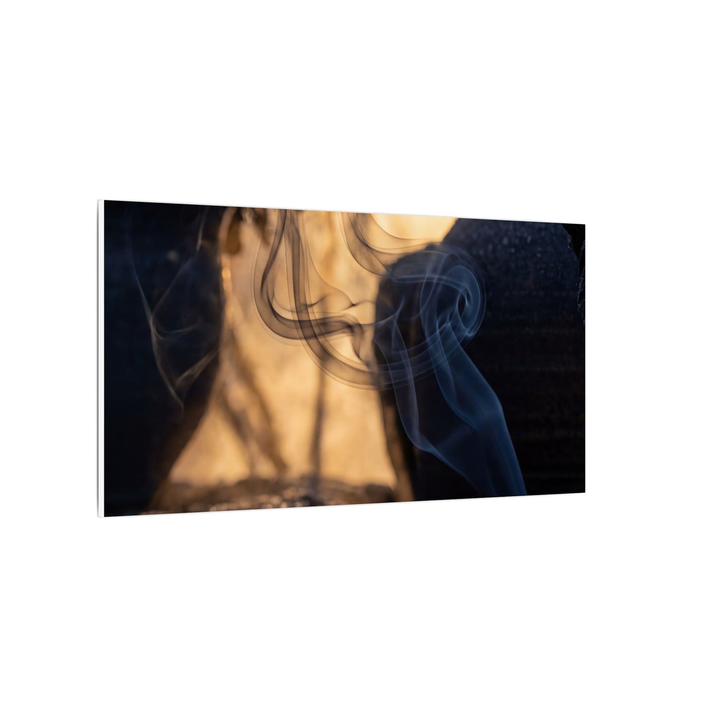 Incense Smoke Canvas Art | Winter Dark Japandi Shadow Zen Art
