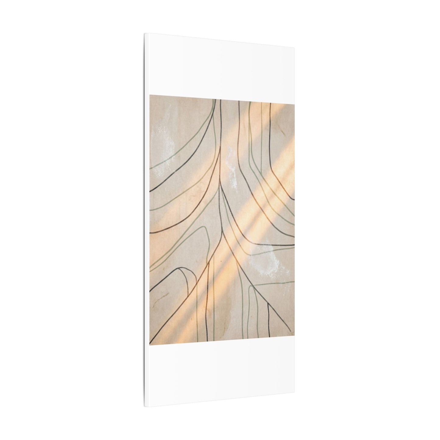 Shoji Screen Minimal Line Canvas Art | Warm Japandi Art