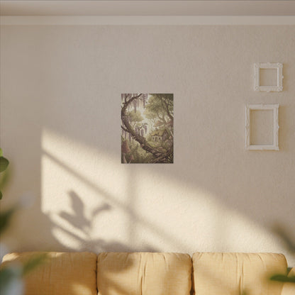 Summer Wisteria Mushroom Illustration Canvas Art | Enchanting Decor