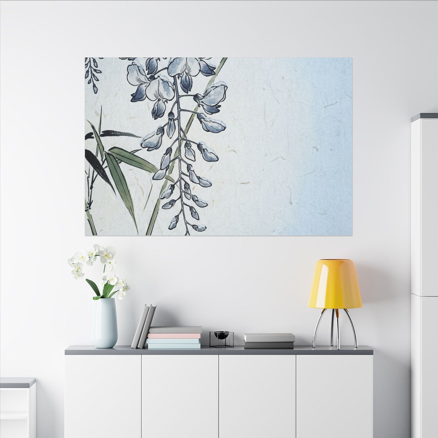 Zen Wisteria in Moonlight | Ukiyo E Inspired Canvas Art