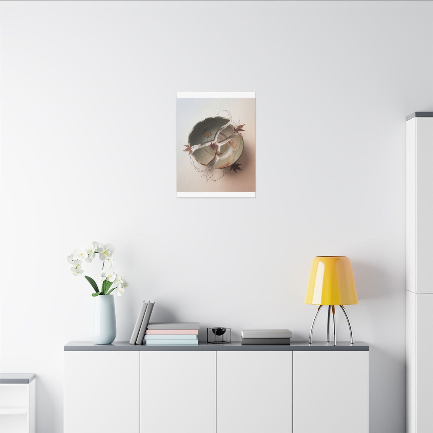 Dawn Ceramic Bowl Canvas Art - Japandi Fukinsei