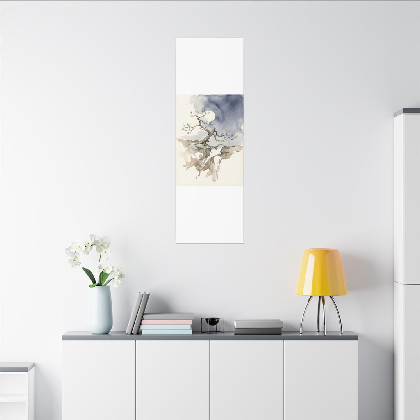 Moonlight Pine Tree Canvas Art - Japandi Ma