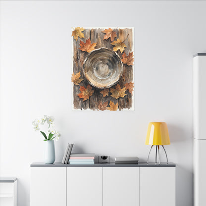 Ma Ceramic Bowl Canvas Art - Japandi Watercolor