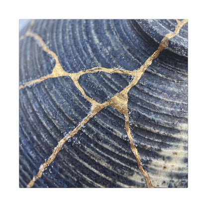 Shibui Water Ripple Canvas Art - Kintsugi Gold Repair