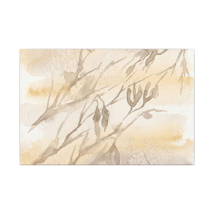 Shadow Play Winter Canvas Art | Japandi Warm Design